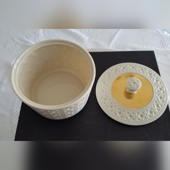 Vintage Lenox Trinket Candy Dish Round Made USA Handcrafted 24 K Gold - Picture 5 of 12